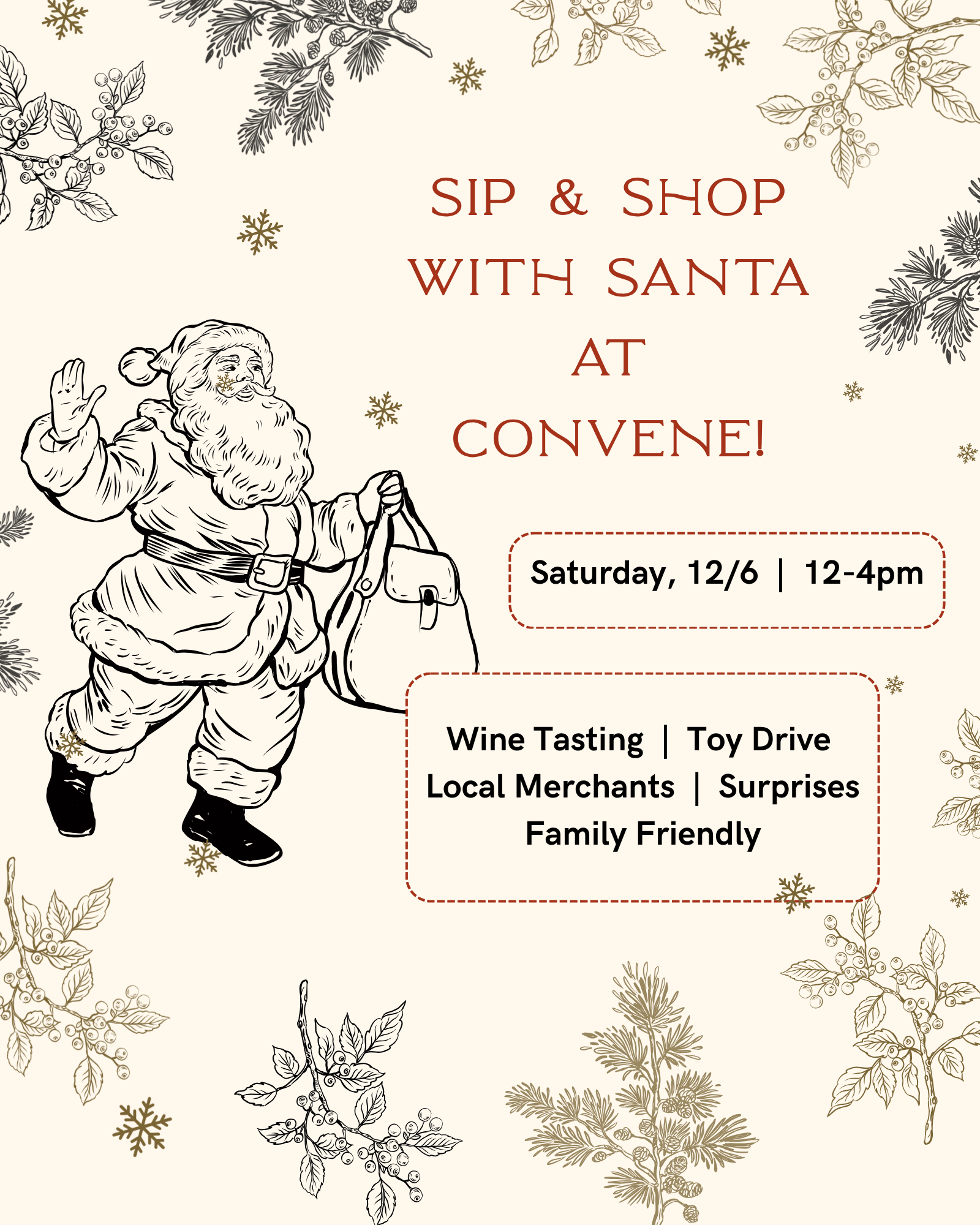 Sip and Shop with Santa at Convene